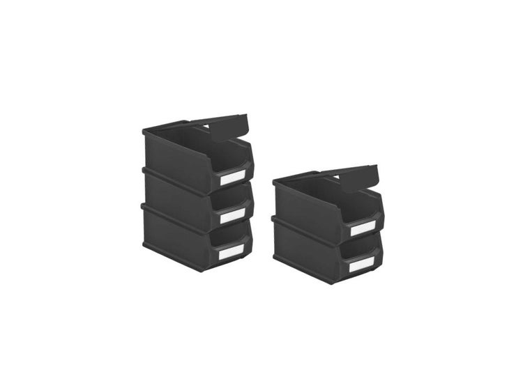PROREGAL SparSet 5 x Leitfähige Sichtlagerbox 2.0 Mit Abdeckung HxBxT 7,5 x 10 x 17,5 cm 0,8 Liter ESD Sichtlagerbehälter Sichtlagerkasten