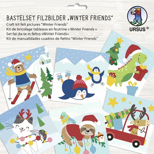 URSUS Kinder-Bastelsets Bastelset Filzbilder Winter friends