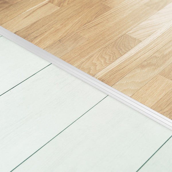 FLOORDIREKT Übergangsprofil - Übergang zwischen Bodenbelägen - Breite: 38 mm - Silber - Selbstklebend - 100 cm