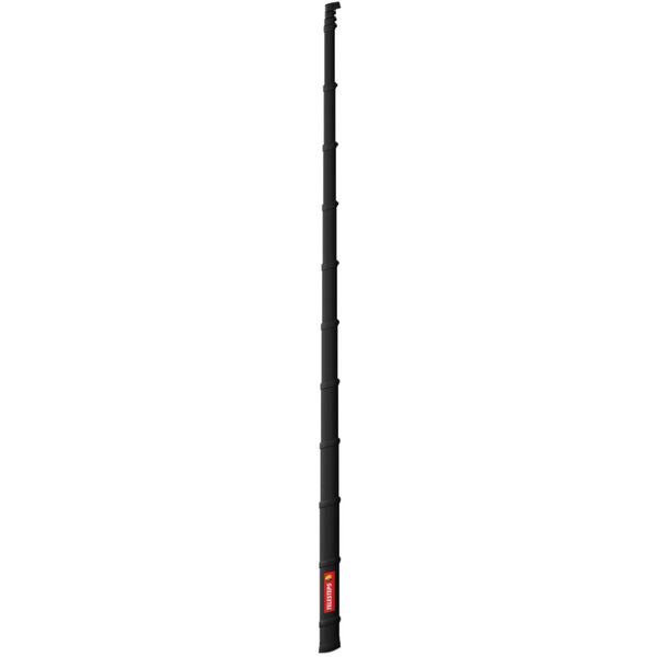 Schwarze Telesteps Teleskopstange mit mehreren Segmenten und Telesteps Logo.