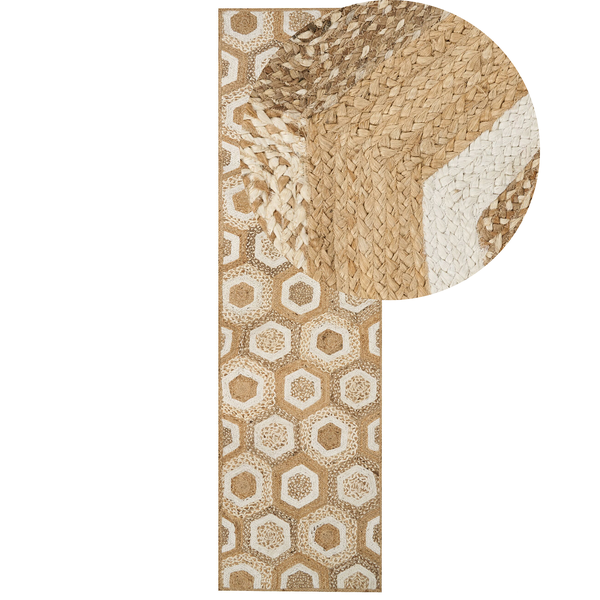 Teppich BASOREN Beige 80 x 300 cm Jute