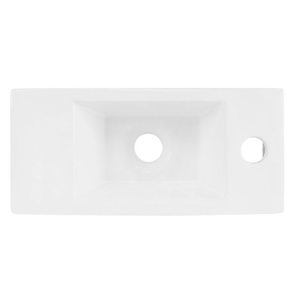 ML-Design Waschbecken Keramik In Weiß 44,5x25,5x12 Cm Oval Klein Hahnloch Rechts Ab 38,02 € | Preisvergleich Bei