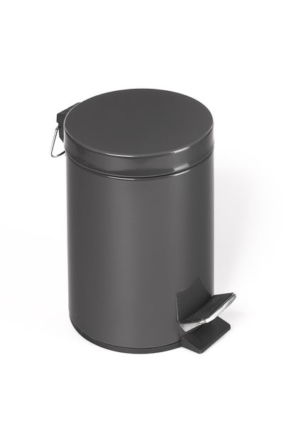 PROREGAL Robuster Tretabfallsammler Mit Fußpedal Inneneimer Mit Griff 5 Liter HxBxT 28,5 x 20,5 x 20,5 cm Verzinkter Stahl Anthrazit