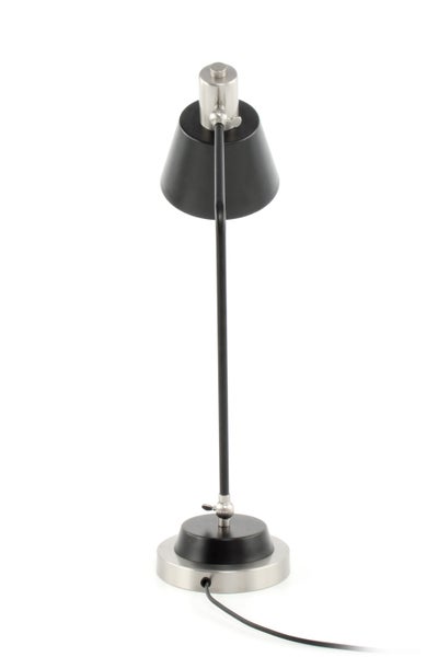 Minimalistische Tischlampe mit Kegel Schirm in Silber schwarz | Wohnzimmer Esszimmer Leuchte
