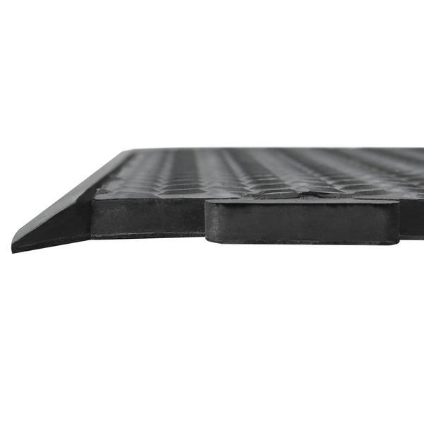 PROREGAL Anti-Ermüdungs-Gummifliesen 3er Set | BxL 240x70cm | Stärke 1,2cm | Schwarz | Anti-Rutsch, Matte, Bodenschutz