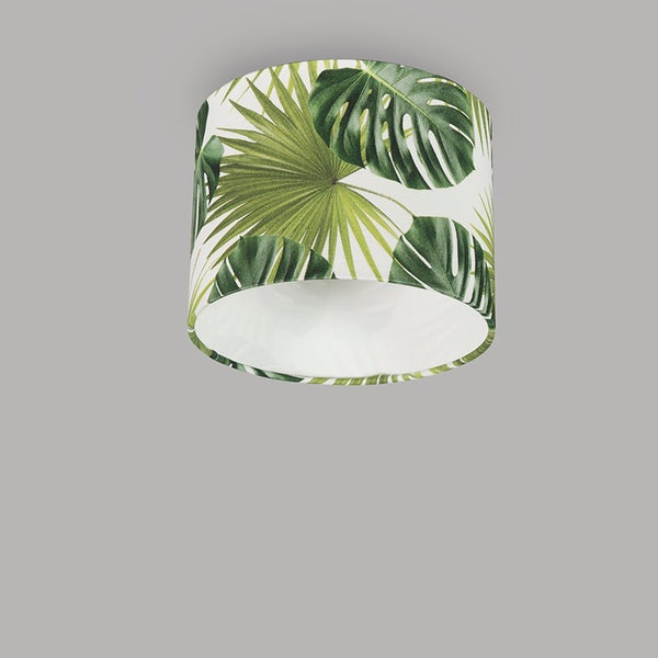 Baumwoll-Lampenschirm Blattdesign Rund 20/20/15 - Leaf