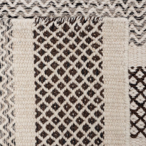 Wendbarer Wollteppich im skandinavischen Design 2-Seitiger Skandi Naturgrau 80x150 cm