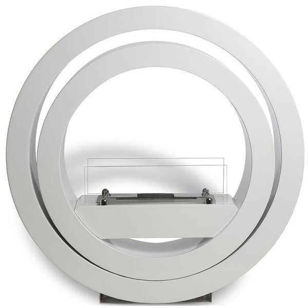 Dekorativer Ethanolkamin mit kreisförmigem Design für den Innenbereich.