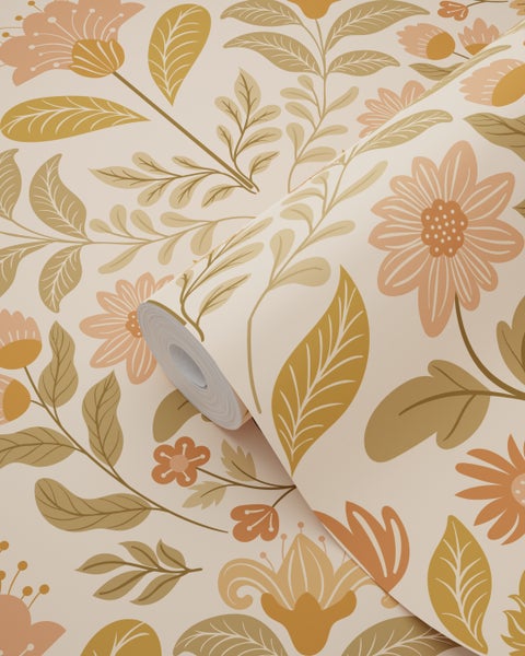 Tapetenrolle mit floralem Muster