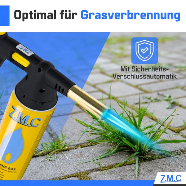 Lötbrenner Gasanzünder Gasbrenner Bunsenbrenner Lötlampe + 8x Gaskartuschen 227g MSF-1a mit Piezozündung Gasbrenneraufsatz Flambierbrenner Flammspritzpistole Lötpistole für BBQ,Kochen,Camping,Löten