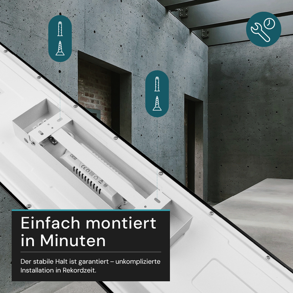 Einfache Montage der Leuchte in wenigen Minuten.