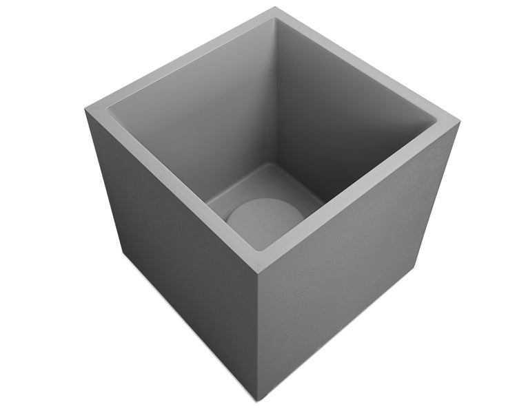 Ondis24 Pflanzkübel Basalt 50 Blumentopf doppelwandig grau, Pflanzgefäß