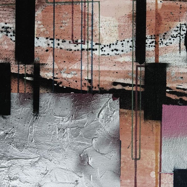 Abstraktes Gemälde mit geometrischen Formen und Textur