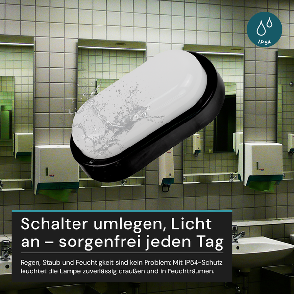 Feuchtraumleuchte mit Spritzwasserschutz IP54