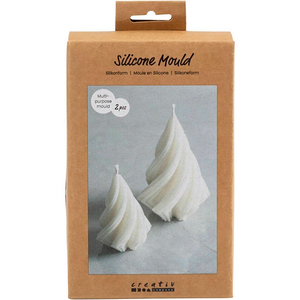 Creativ Company  Silikonform, Weihnachtsbäume, H 8+11 cm, D 5+7 cm, 50+115 g, 2 Stk