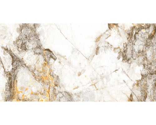Wand- und Bodenfliese Visage Gold 60x120x0,9cm, poliert, rektifiziert