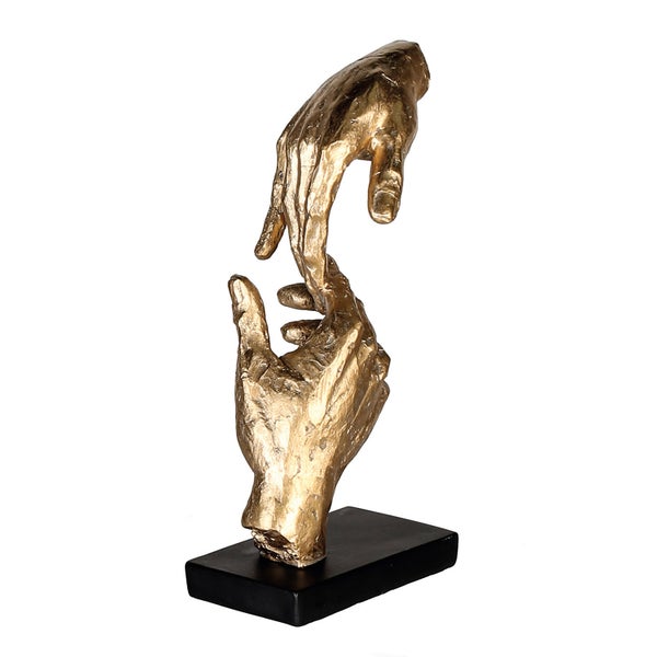 Skulptur GILDE Dekoration Höhe 29cm Breite 13,5cm goldfarben Kunstharz