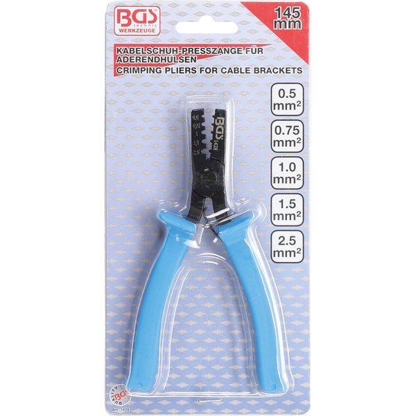 BGS Kabelschuh-Presszange für Aderendhülsen 0,5 - 2,5 mm² - 1428