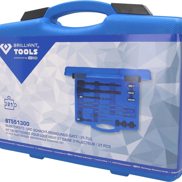 BRILLIANT TOOLS Injektorsitz- und Schacht-Reinigungs-Satz 21tlg. - BT551300