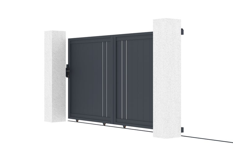 Schiebetor aus aluminium 3m GIONA H.160cm grau