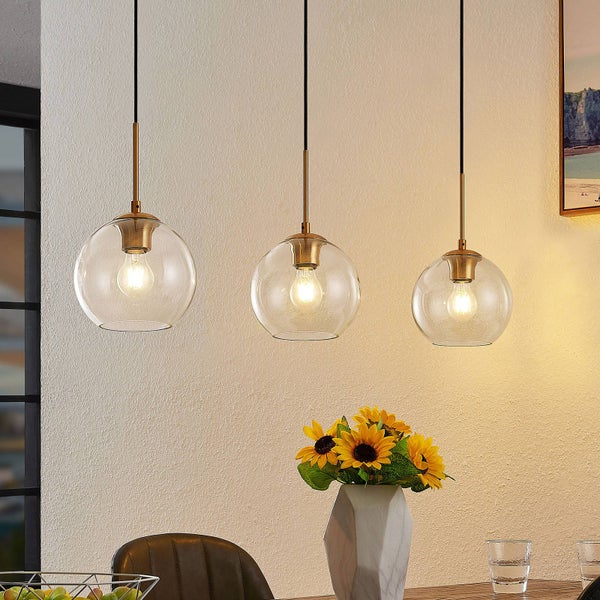 Lindby Pendelleuchte Grady (Modern) in Gold / Messing aus Metall (3 flammig, E27) - Deckenlampe Esstischlampe Hängelampe Hängeleuchte Wohnzimmerleuchte