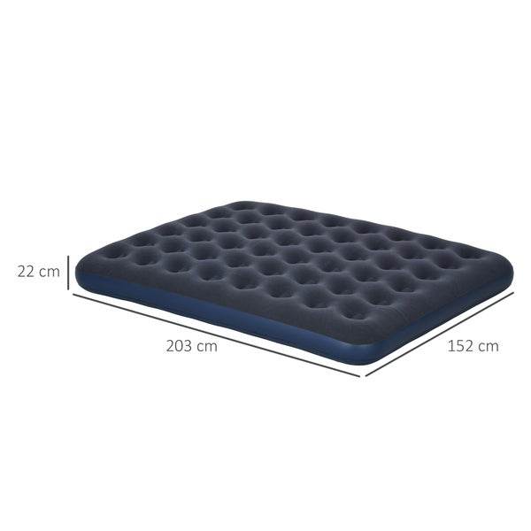 Outsunny Luftbett, Luftmatratze, klappbares Campingbett für 2 Personen, Dunkelblau, 203 x 152 x 22 cm