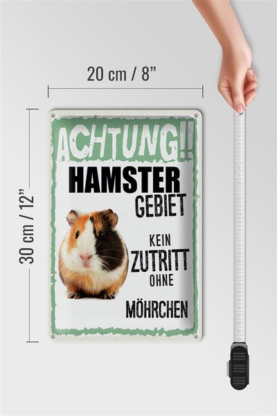 Blechschild Spruch 20x30cm Achtung Hamster Gebiet kein Zutritt
