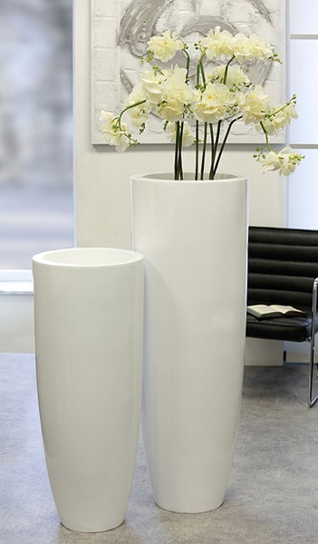 Übertopf XXL GILDE Übertöpfe Höhe 90cm weiß Fiberglas, Poly