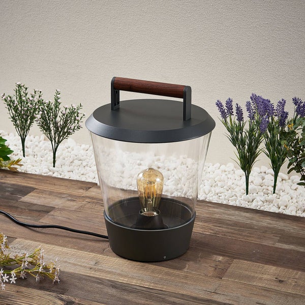 Lucande Larkyn (spritzwassergeschützt (Modern) in Schwarz aus Aluminium (1 flammig, E27)