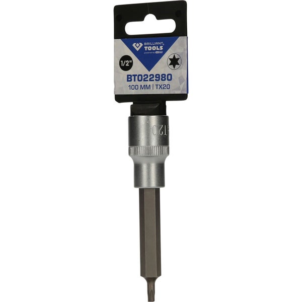 BRILLIANT TOOLS 1/2 Torx-Bit-Stecknuss 100 mm lang T20 - BT022980