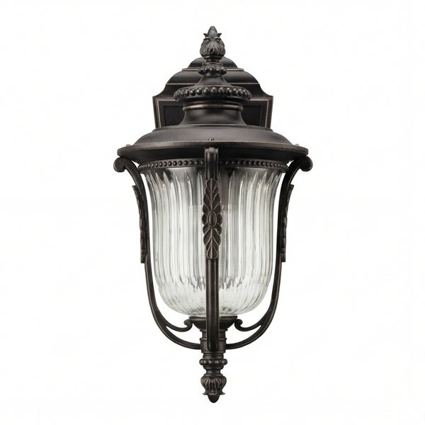 Wandleuchte aus Metall und Glas für den Außenbereich