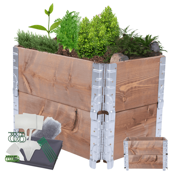 Hochbeetkisten GrowBox HxBxT 40x60x40 cm 2 Ebenen Holz Braun
