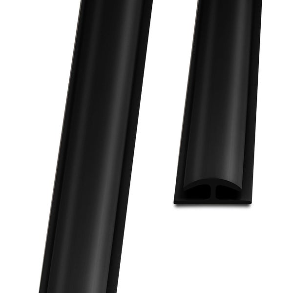 FLOORDIREKT Doppeleinfassleiste Übergangsprofil Jersey Selbstklebend 24 x 35 mm Schwarz