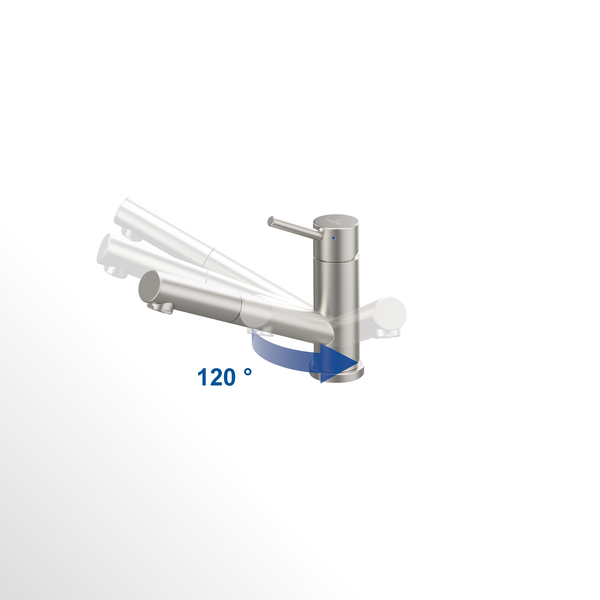 Villeroy & Boch Küchenarmatur Como Shower, Hochdruck-Armatur, ausziehbare Brause, wassersparend, Edelstahl massiv