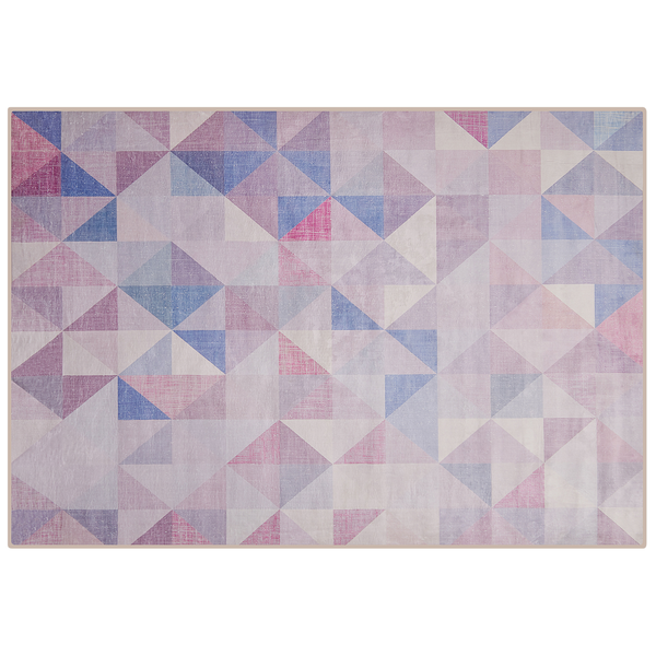 Teppich blau-grau 160 x 230 cm geometrisches Muster Kurzflor KARTEPE