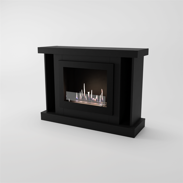 GLOW FIRE Ethanol Kamin 'Hamar' | Ethanolofen in schwarz mit 3 Std. Brenndauer und 2 KW Heizleistung | BxHxT: 120,4x88,9x38 cm