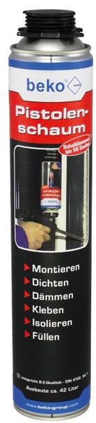 Beko Pistolenschaum Dose zur Montage, Dichtung, Dämmung, Verklebung, Isolierung und Füllung