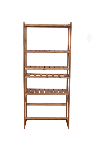 PROREGAL Getränkekisten- & Weinregal SPREEWALD HxBxT 163x70x33cm 6 Flaschen auf 1 Ebene + 1 Ebene für Kisten + 4 Ablagen Massives Kiefernholz Braun geölt