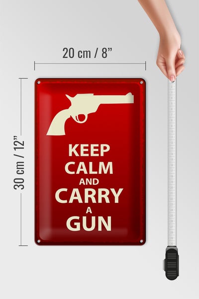 Blechschild Spruch 20x30cm Keep Calm and carry a gun