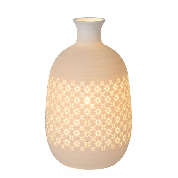 Dekorative Tischleuchte mit Blumenmuster