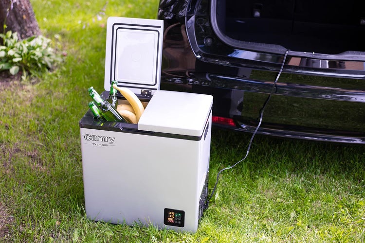 JUNG CAMRY CR8076 Mini Kühlschrank/Gefrierfach klein, 38L, 2 Kammern (Kühlfach & Gefrierfach) Kompressor Kühlbox, Gefrierschrank Minikühlschrank, 2 Anschlüsse (12V & 230V) LCD Display