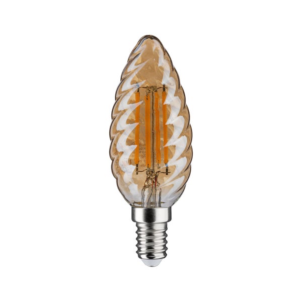 Vintage Edition Standard 230V LED Kerze E14 gedrehtes Glas 430lm 4,7W 2500K dimmbar Gold