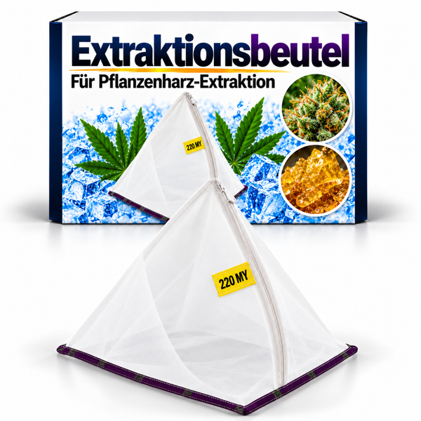 Extraktionsbeutel mit 220 Mikrometer Maschenweite zur Pflanzenharzextraktion inklusive Verpackung