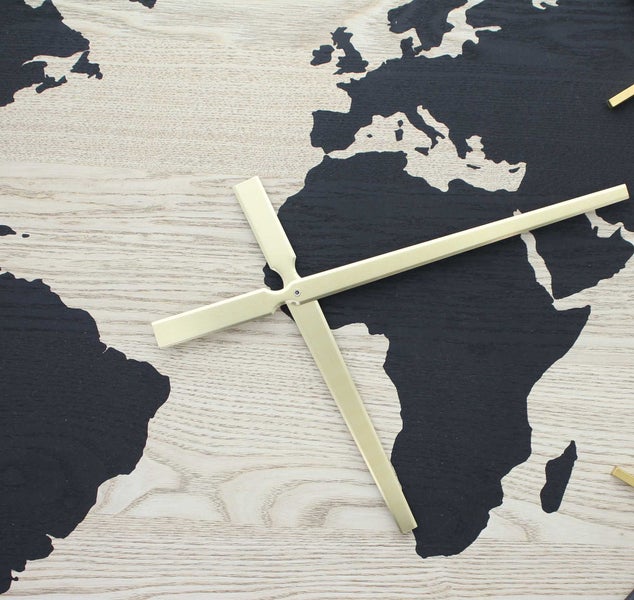 FRANK FLECHTWAREN | Wanduhr Globetrotter, METALL, MDF, 57 x 4 x 57 cm
