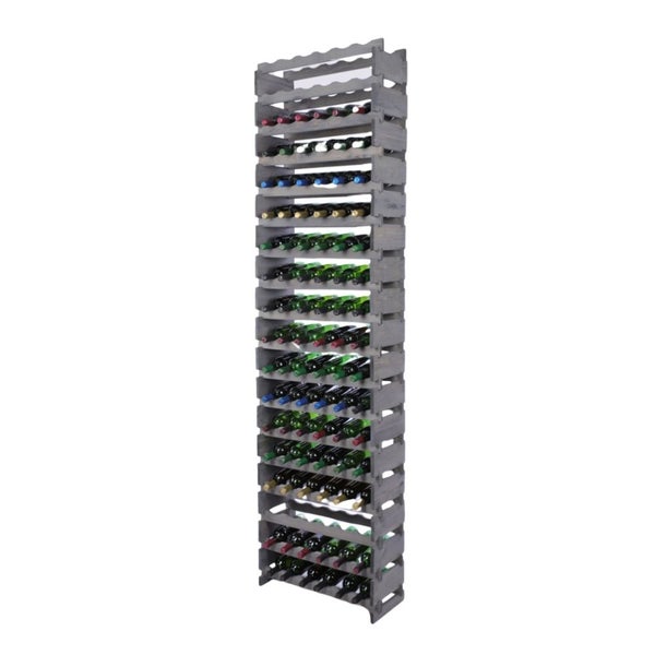 Weinregal VINOTECA FLEX PRO HxBxT 247x65x28cm 108 Flaschen auf 18 Ebenen Massives Kiefernholz Grau