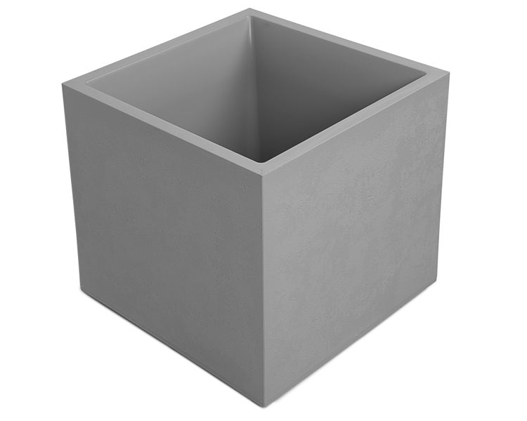 Ondis24 Pflanzkübel Basalt 50 Blumentopf doppelwandig grau, Pflanzgefäß