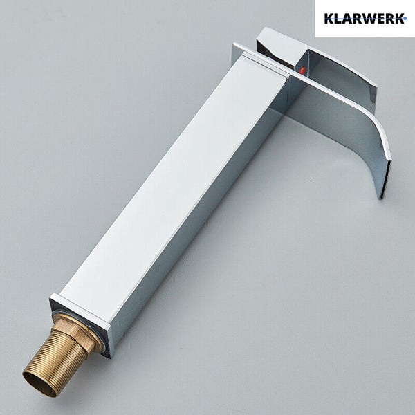 Klarwerk Einhebel Waschtischarmatur mit hohem Auslauf aus glänzendem Metall