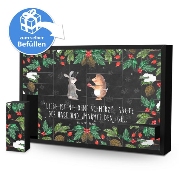 Mr. & Mrs. Panda Befüllbarer Adventskalender Hase Igel - Schwarz