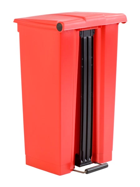 PROREGAL Rubbermaid Robuster Pedaleimer 87 Liter HxBxT 82,6 x 41 x 50,2 cm Aus Konformen Polyethylen Rot