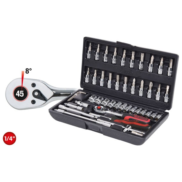 Ein Mann bohrt mit einem Bohrhammer Löcher in einen Betonboden. Im Hintergrund sind Armierungseisen zu sehen. Bosch Logo.